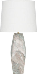 Seraphine - Genuine Marble And Linen Textured Fabric Table Lamp