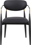 Ronda - Vegan Leather Upholstered Dining Arm Chair - Black Legs