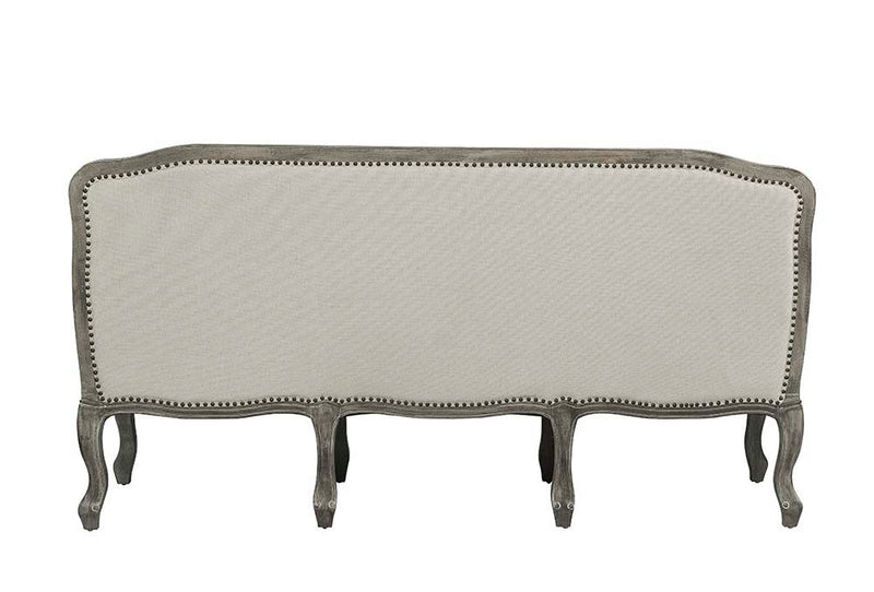 Tania - Sofa - Cream Linen & Brown Finish