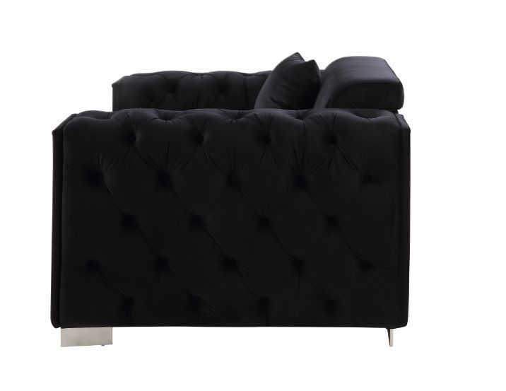 Trislar - Chair With Pillow (Same Lv01399) - Black Velvet