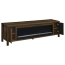 Carey - 79" TV Stand Fireplace Media Console - Dark Pine