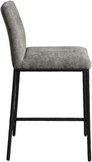 Reeves - Chenille Fabric Upholstered Counter Stool (Set of 2) - Black Base
