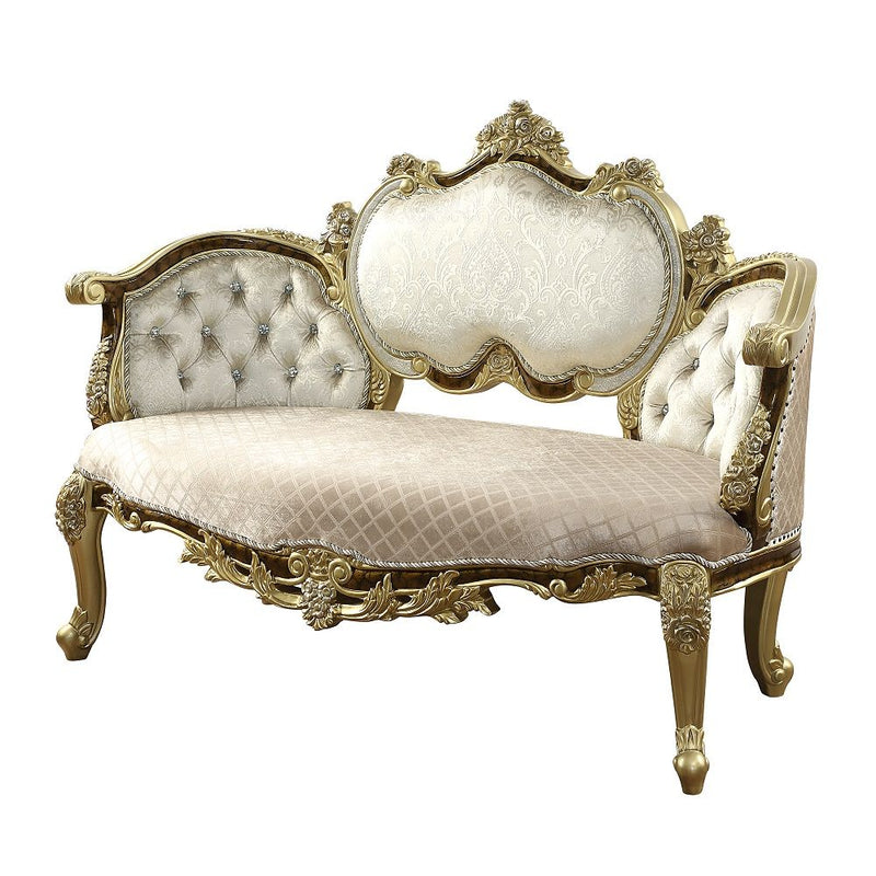 Desiderius - Bench - Beige , Antique Gold & Hand Paint Brown