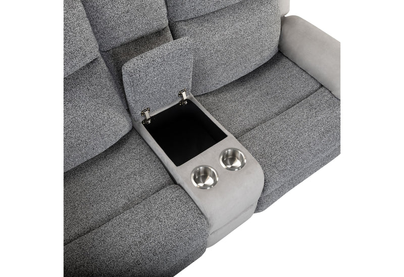 U6027 - Reclining Sofa / Console Reclining Loveseat / Glider Recliner - Dark Gray / Light Gray