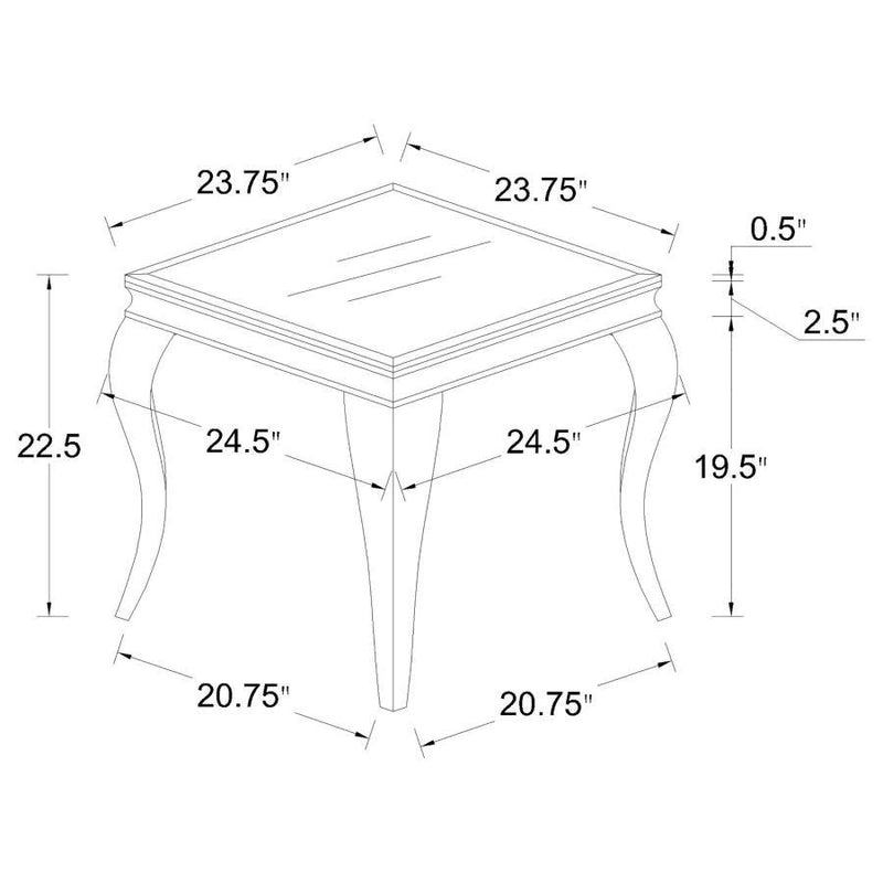 Carone - Glass Top Coffee Table Set