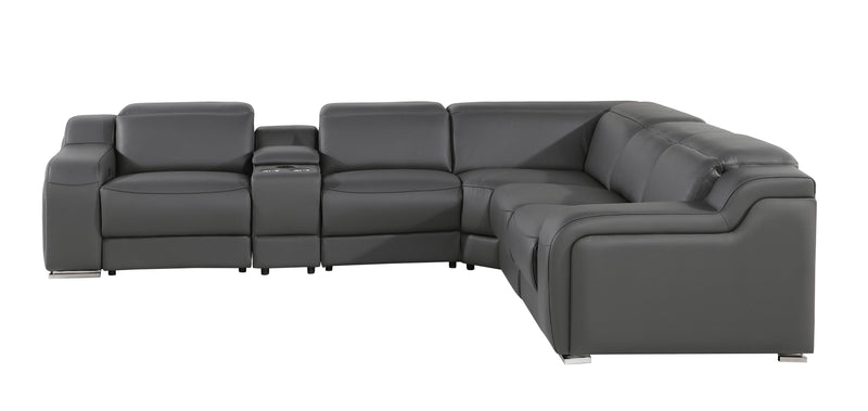 1116 - Power Reclining Italian Leather Sectional