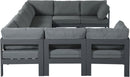 Nizuc - Outdoor Patio 9 Piece Modular Sectional With Gray Frame