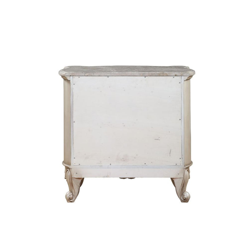 Gorsedd - Nightstand - Marble & Antique White