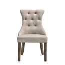 Gabrian - Side Chair (Set of 2) - Two-Tone Beige Fabric & Reclaimed Gray