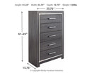 Lodanna - Five Drawer Chest - Gray