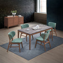 Bevis - Server - Green Fabric & Walnut