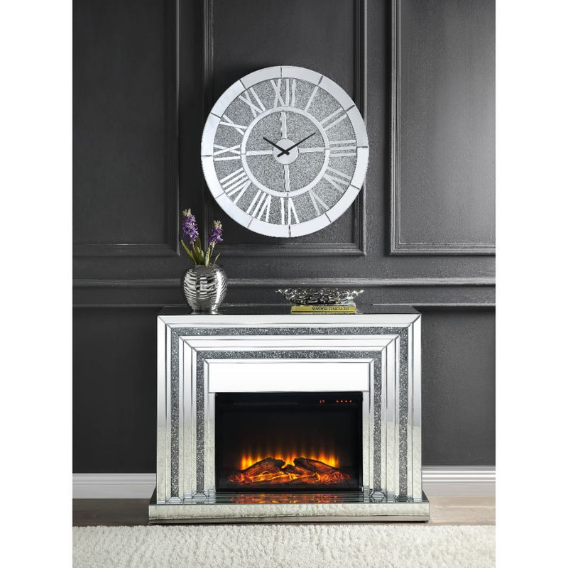 Noralie - Fireplace - Mirrored - Wood - 35"