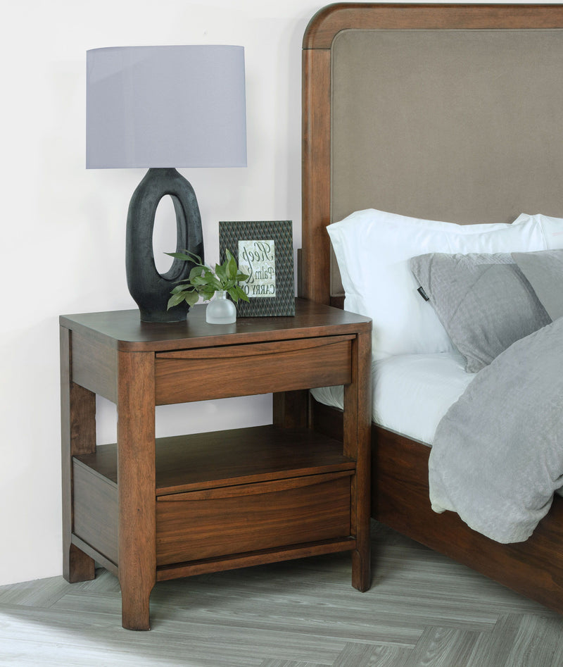 Maderia - 2-Drawer Nightstand Bedside Table - Walnut