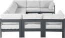 Nizuc - Outdoor Patio 9 Piece Modular Sectional With Gray Frame