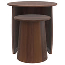 Yency - 2 Piece Round - Mango Wood Nesting Table Set - Dark Brown