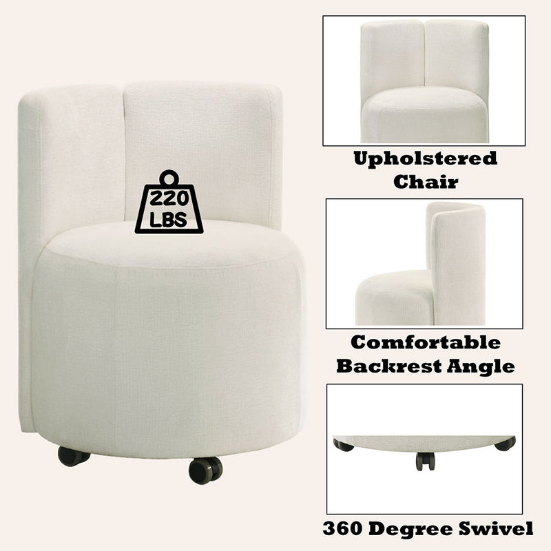 Blayde - Side Chair With Swivel (Set of 2) - White Fabric