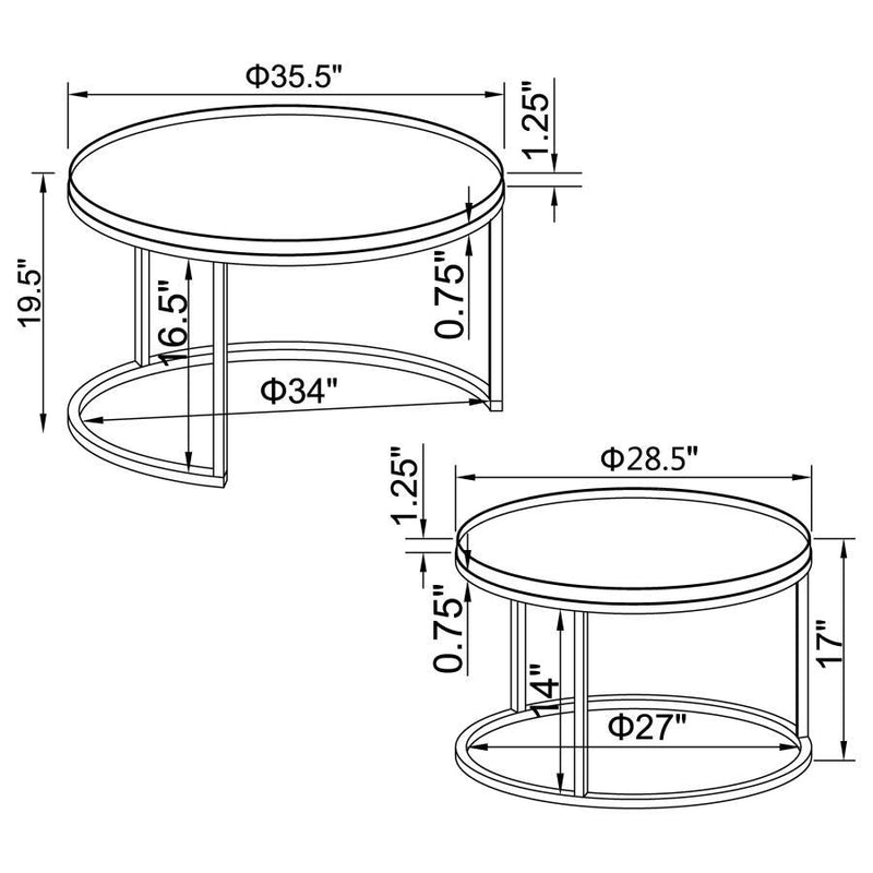 Rodrigo - 2 Piece Round Wood Nesting Table Set - Weathered Elm