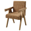 Zoey - Arm Chair (Set of 2) - Chocolate Chenille & Oak