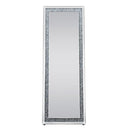 Noralie - 63" X 22" Floor Mirror - Mirrored & Faux Diamonds