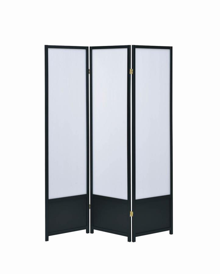 Calix - 3-Panel Room Divider Folding Shoji Screen - Black