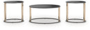 Hannerly - Occasional Table Set (Set of 3) - Black / Gold Finish