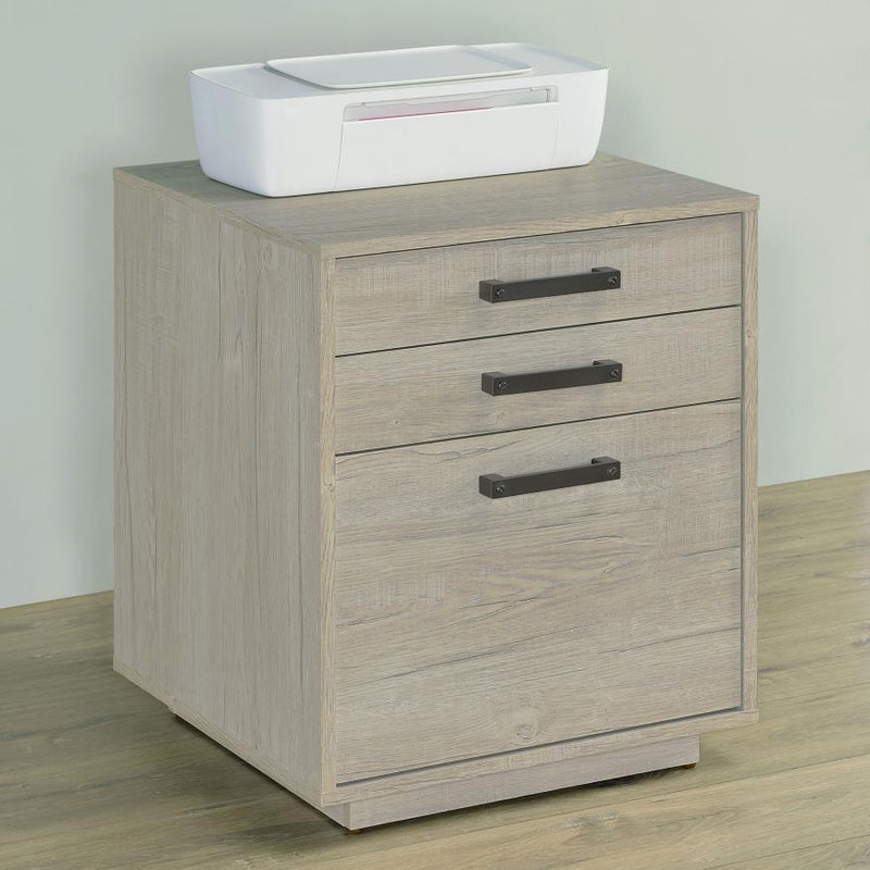 Loomis - 3-Drawer Home Office File Cabinet - Whitewashed Gray