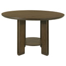 Ottowa - Round Wood Dining Table With Shelf - Brown