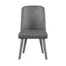 Waylon - Side Chair (Set of 2) - Gray Synthetic Leather & Gray Oak