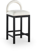 Conrad - Linen Counter Stool With Black Legs