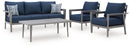 Gali - Sofa / Chairs / Table Set (Set of 4) - Gray / Blue