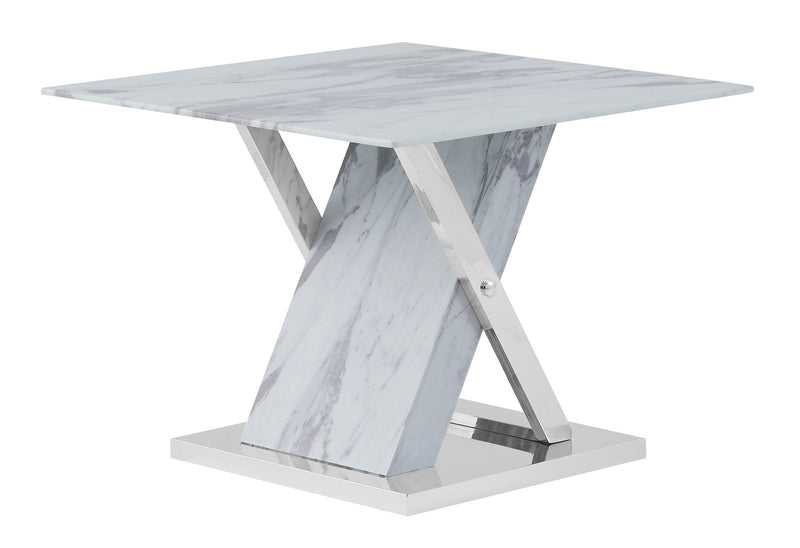 T1274 - End Table - Light Gray / Silver