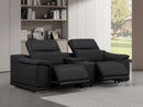 2679 - Genuine Leather Console Loveseat With Dual Power Recliners