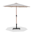 Fiji - Aluminum Patio Umbrella With Square Black And Teak Base