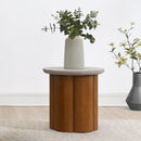 Evelyn - End Table - Faux Concrete Top & Walnut