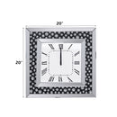 Nysa - Wall Clock - Mirrored & Faux Crystals