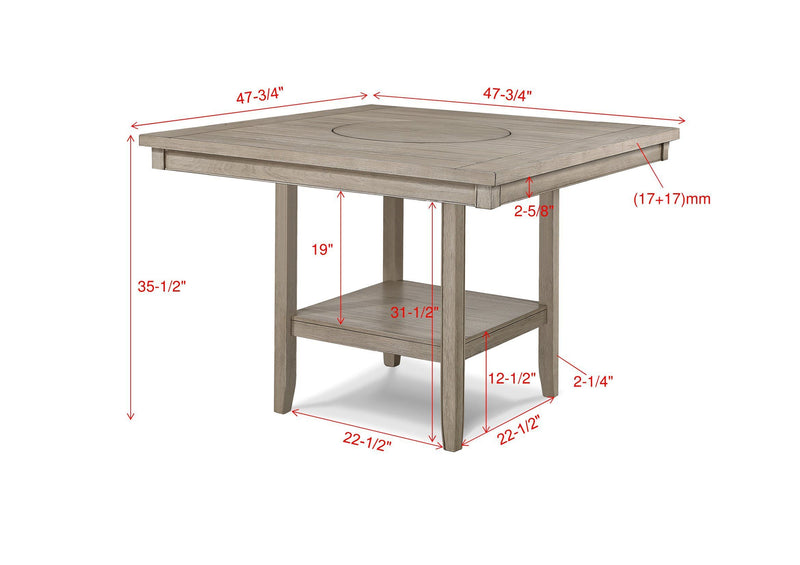 Fulton - Counter Height Table - Gray