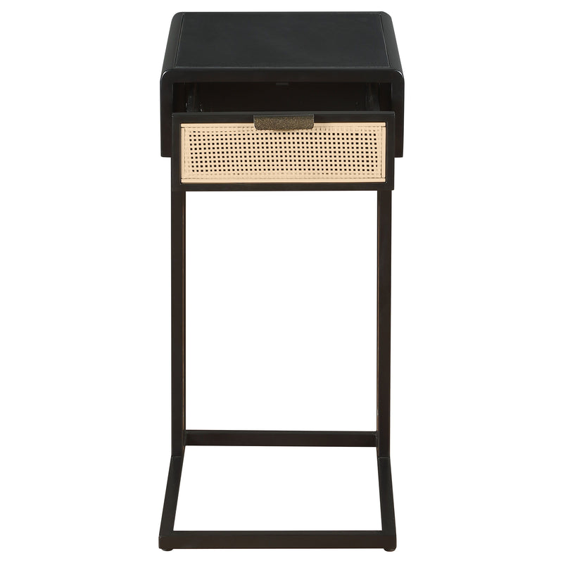 Amherst - 1-Drawer Radio Weave Cane Metal Side Table