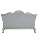 Qunsia - Loveseat With 4 Pillows - Light Gray Linen & Champagne