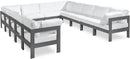 Nizuc - Outdoor Patio 12 Piece Modular Sectional With Gray Frame