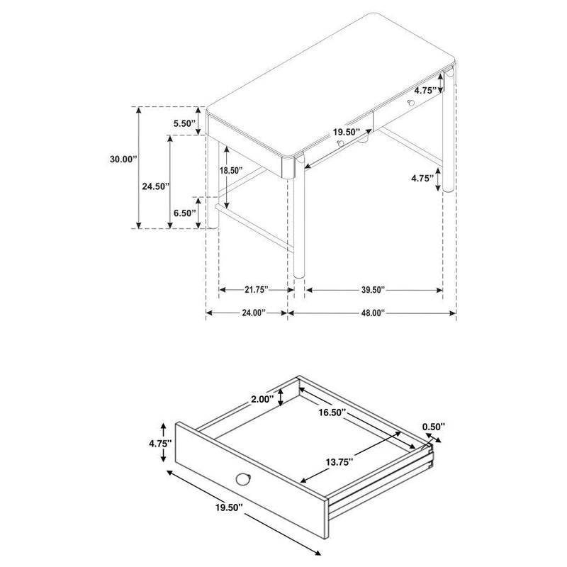 Arini - 2-Drawer Vanity Desk Makeup Table