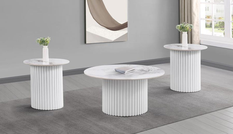 Rowena - Faux Marble Coffee Table Set