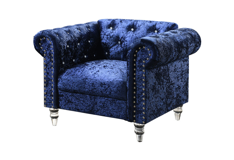 U9550 - Velvet Chair - Blue