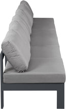 Nizuc - Outdoor Patio 6 Seat Armless Modular Sofa With Gray Frame