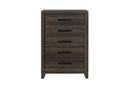 Harmony - 5 Piece Full Bedroom Set (Bed, Dresser & Mirror, Nightstand, Chest) - Dark Brown