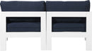 Nizuc - Outdoor Patio 2 Seat Armless Modular Sofa With White Frame