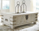 Carynhurst - Lift Top Cocktail Table - White Wash Gray