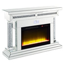 Noralie - 36"H Fireplace With Bluetooth - Mirrored & Faux Diamonds