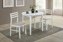 Bucknell - 3 Piece Round Drop Leaf Dining Table Set - White