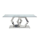 Gianna - Dining Table - Clear Glass Top & Stainless Steel
