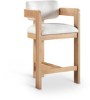 Sacha - Linen Stool With Natural Base